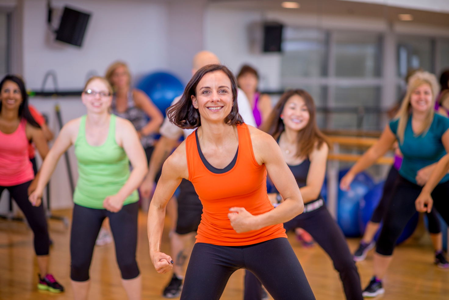 Dancing in Zumba Fitness Class